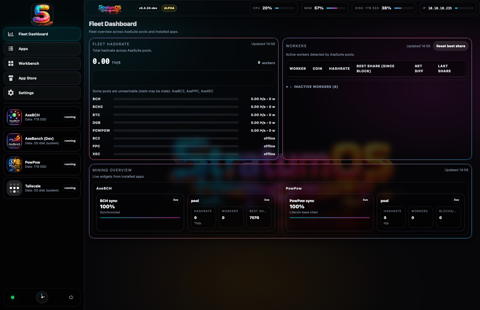 5tratumOS fleet dashboard interface